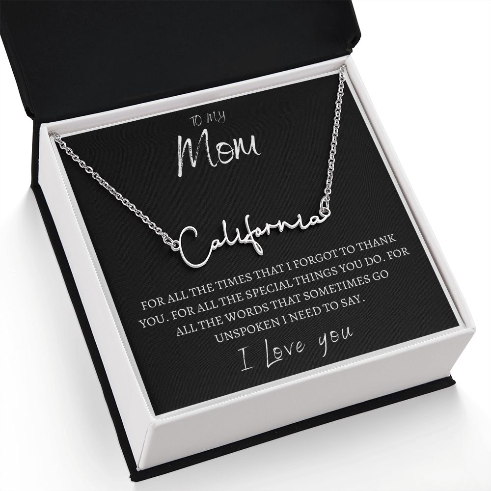 To My Mom Signature Name Necklace