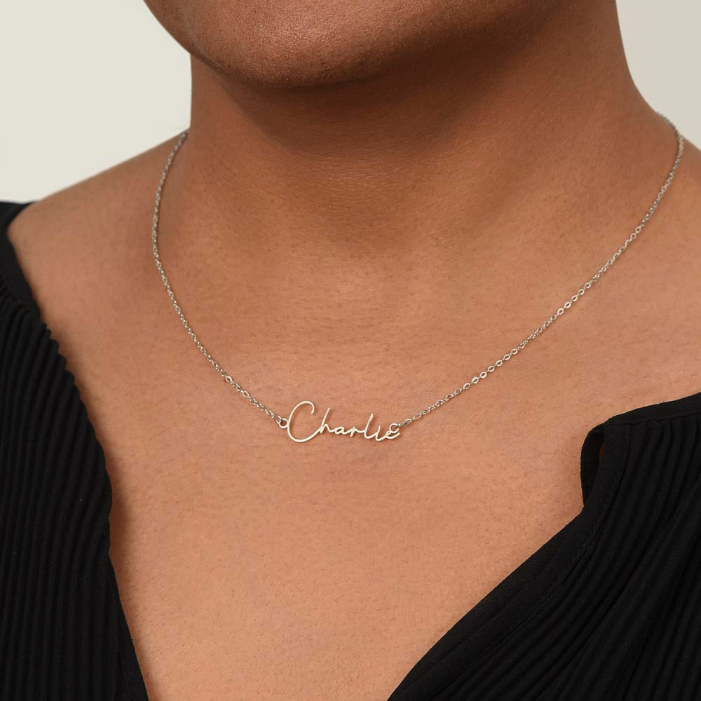 To My Mom Signature Name Necklace