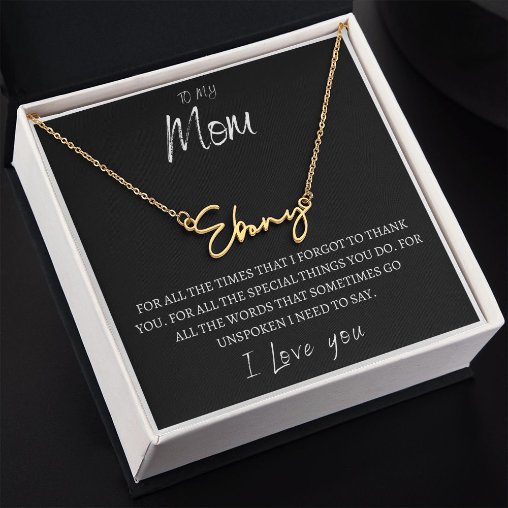 To My Mom Signature Name Necklace